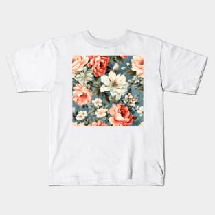 Shabby Chic Flowers Pattern 17 Kids T-Shirt